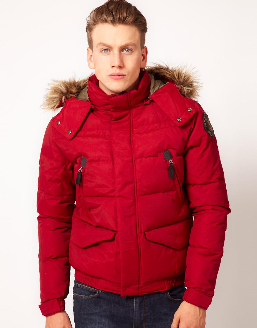 Foto Chaqueta corta guateada de Schott Rojo
