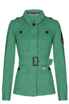 Foto Chaqueta de algodón verde con cinturón