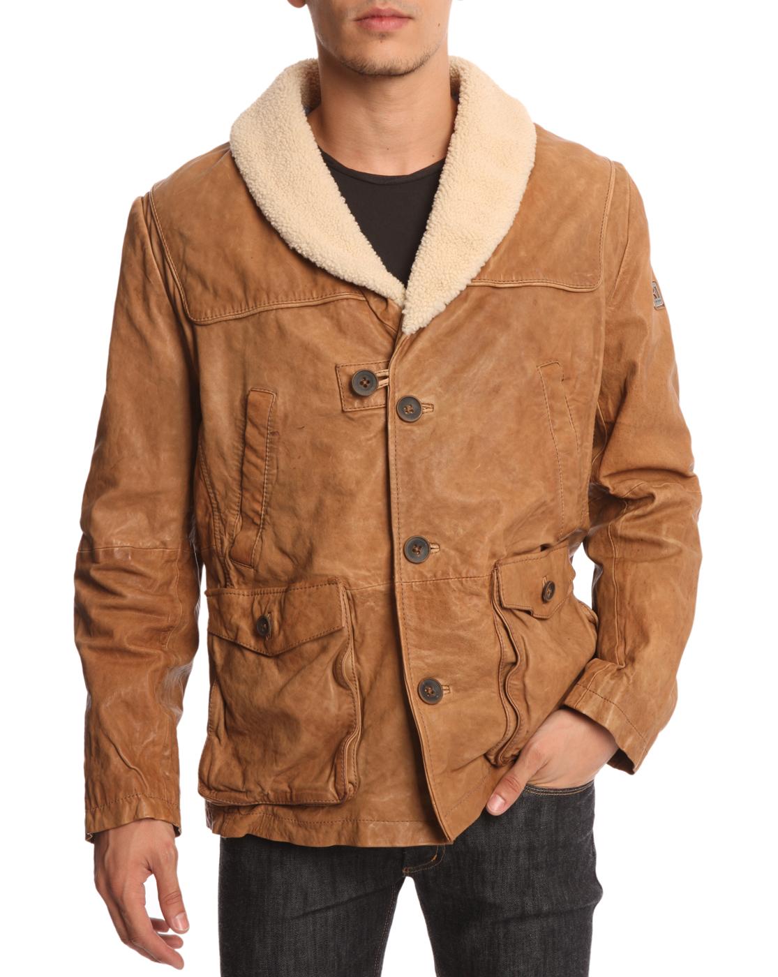 Foto Chaqueta de cuero en color camel Jimbo