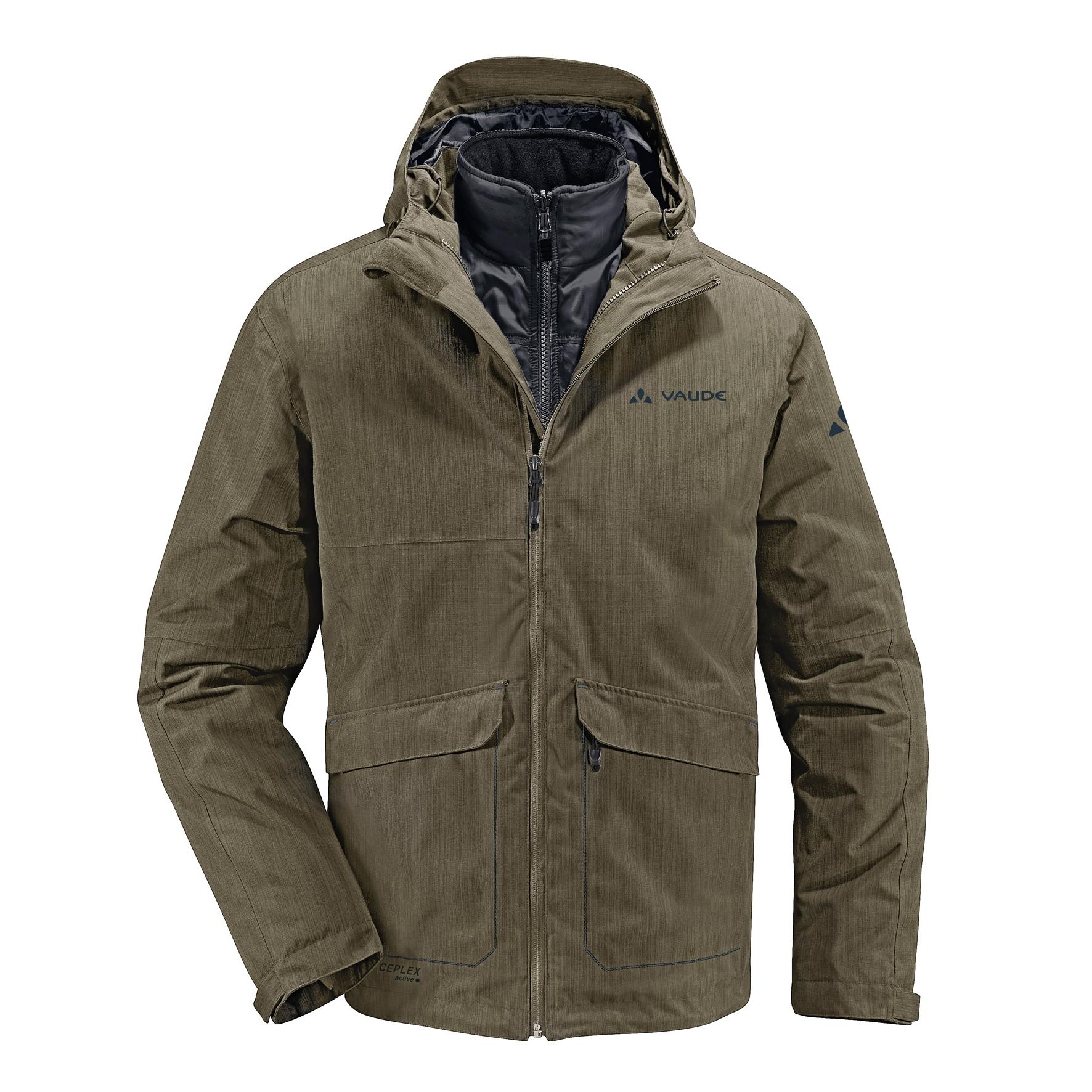 Foto Chaqueta impermeable Vaude Albo 3in1 marrón para hombre , xxl