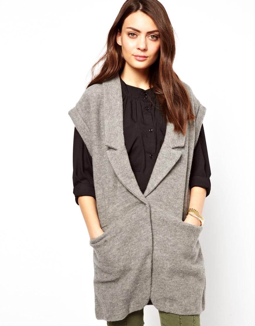 Foto Chaqueta sin mangas Jaqueline de Ganni Paloma melange