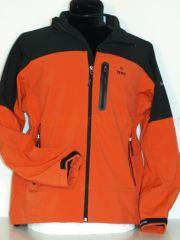 Foto chaqueta soft shell izas legan black orange unisex
