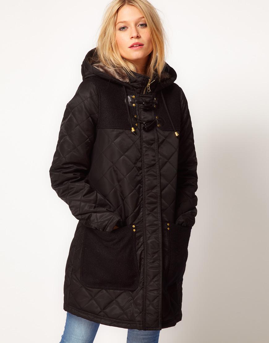 Foto Chaqueta tipo trenca guateada de ASOS Black