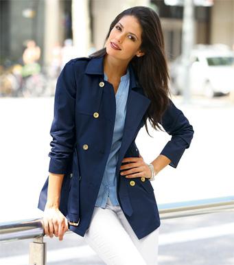 Foto Chaqueta trench mujer con cinturón