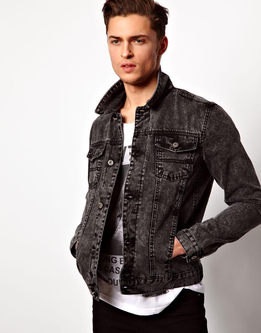 Foto Chaqueta vaquera con lavado ácido de ASOS Negro