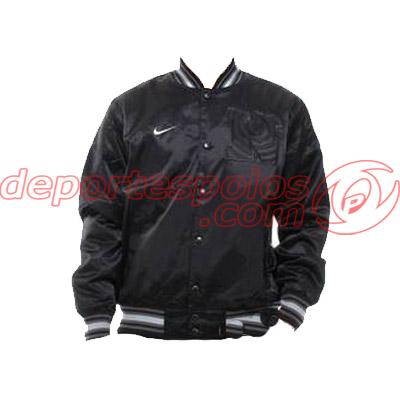 Foto chaqueta/nike:ad satin varsity jacket l black/midn