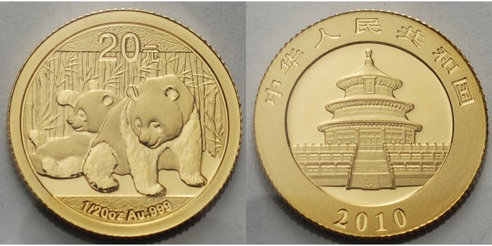 Foto China 20 Yuan, 1,55g fein 2010