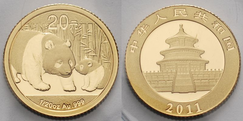 Foto China 20 Yuan, 1,55g fein 2011