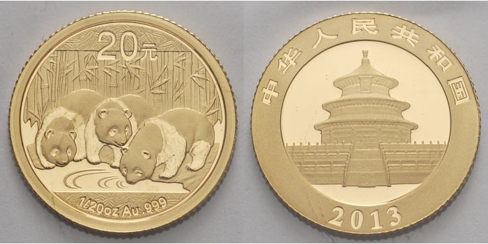 Foto China 20 Yuan, 1,55g fein 2013