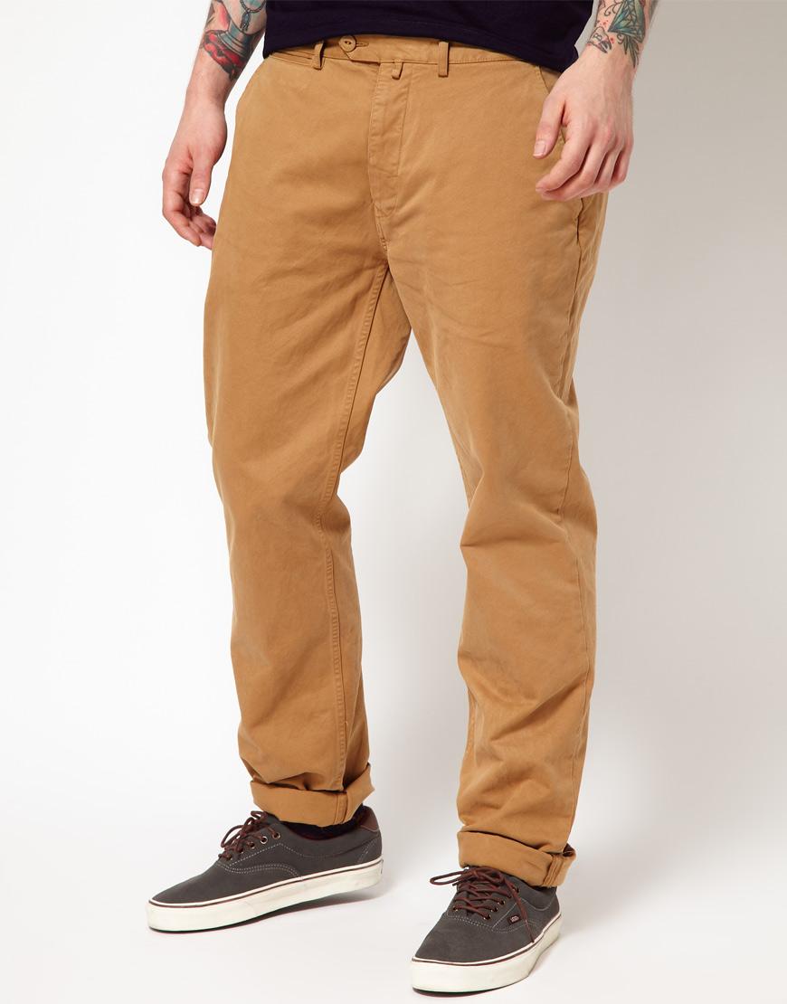 Foto Chinos de sarga de algodón de YMC Marrón