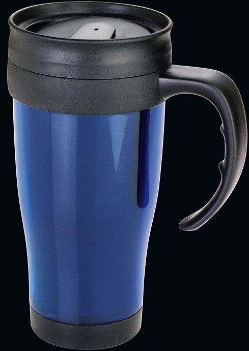 Foto CILIO Taza térmica con asa, de plástico azul aislante (H.Nr. 541007)