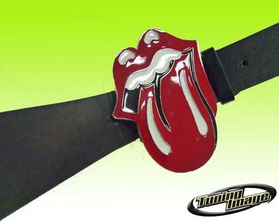 Foto Cinturon Hebilla  Metal Lengua Rolling Stones Polipiel Moda Hombre