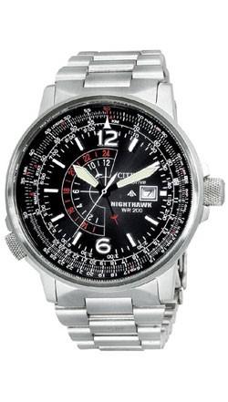 Foto Citizen Eco-Drive Nighthawk Watch - Stainless with Stainless Bracelet - BJ7000-52E