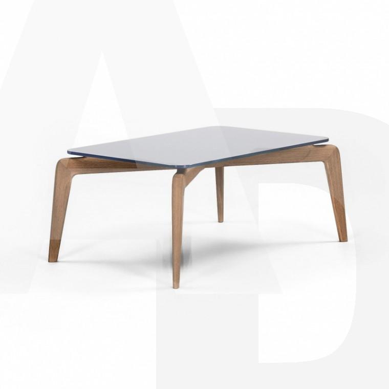 Foto ClassiCon - Munich Coffee Table - Mesa auxiliar - tabla vidrio negro/armazón nog