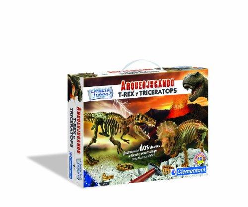 Foto Clementoni- Arqueojugando T-Rex y Triceratops