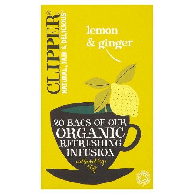 Foto Clipper Organic Lemon & Ginger Infusion Tea Bags 20 per pack