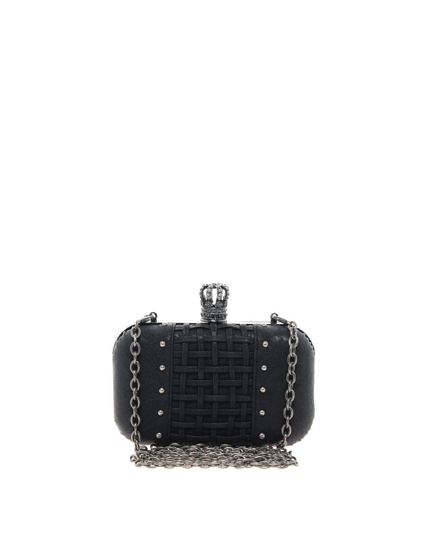 Foto Clutch rígido entretejido de Religion Negro