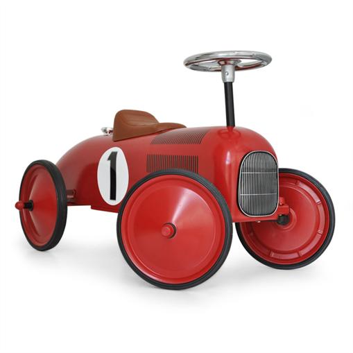 Foto Coche de carreras de pedales vintage para niños rojo