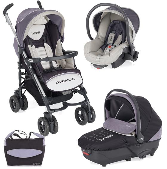 Foto Cochecito De Bebe Trio Avenue Brevi Morado