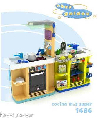 Foto Cocina Super Chef Golden De Juguete Para Niños 27 Accesorios De Palau Toys