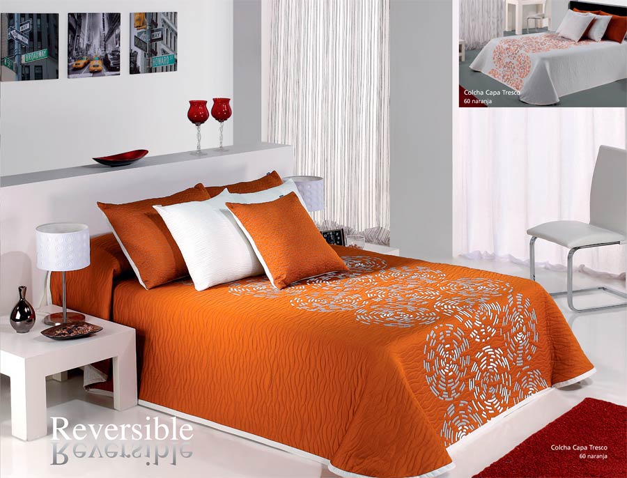 Foto Colcha capa reversible TRESCO Naranja