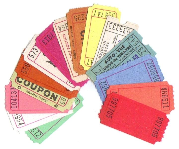Foto Coleccin de tquets antiguos de colores