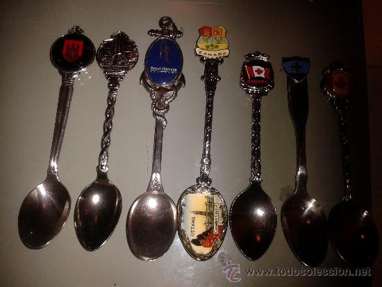 Foto coleccion 7 cucharas una en plata bellisimas