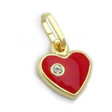 Foto Colgante de corazón rojo con zirconia cúbico, 9K GOLD
