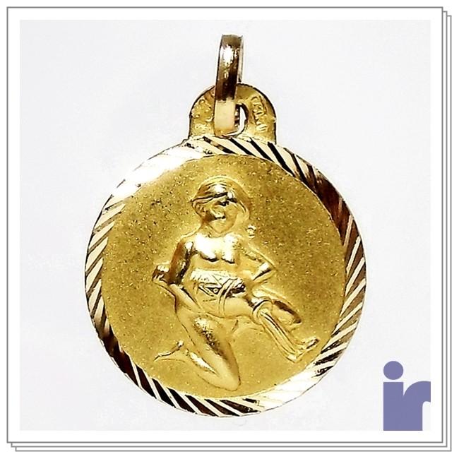 Foto Colgante oro 18k horóscopo Acuario medalla [640]
