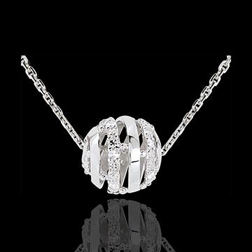 Foto Collar amor cofre oro blanco - 11 diamantes 45 cm