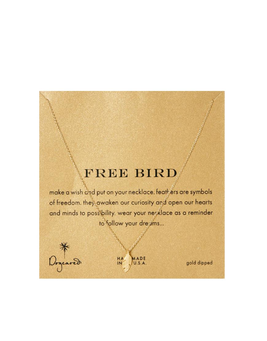 Foto Collar con colgante en forma de pluma Free Bird de Dogeared Dorado