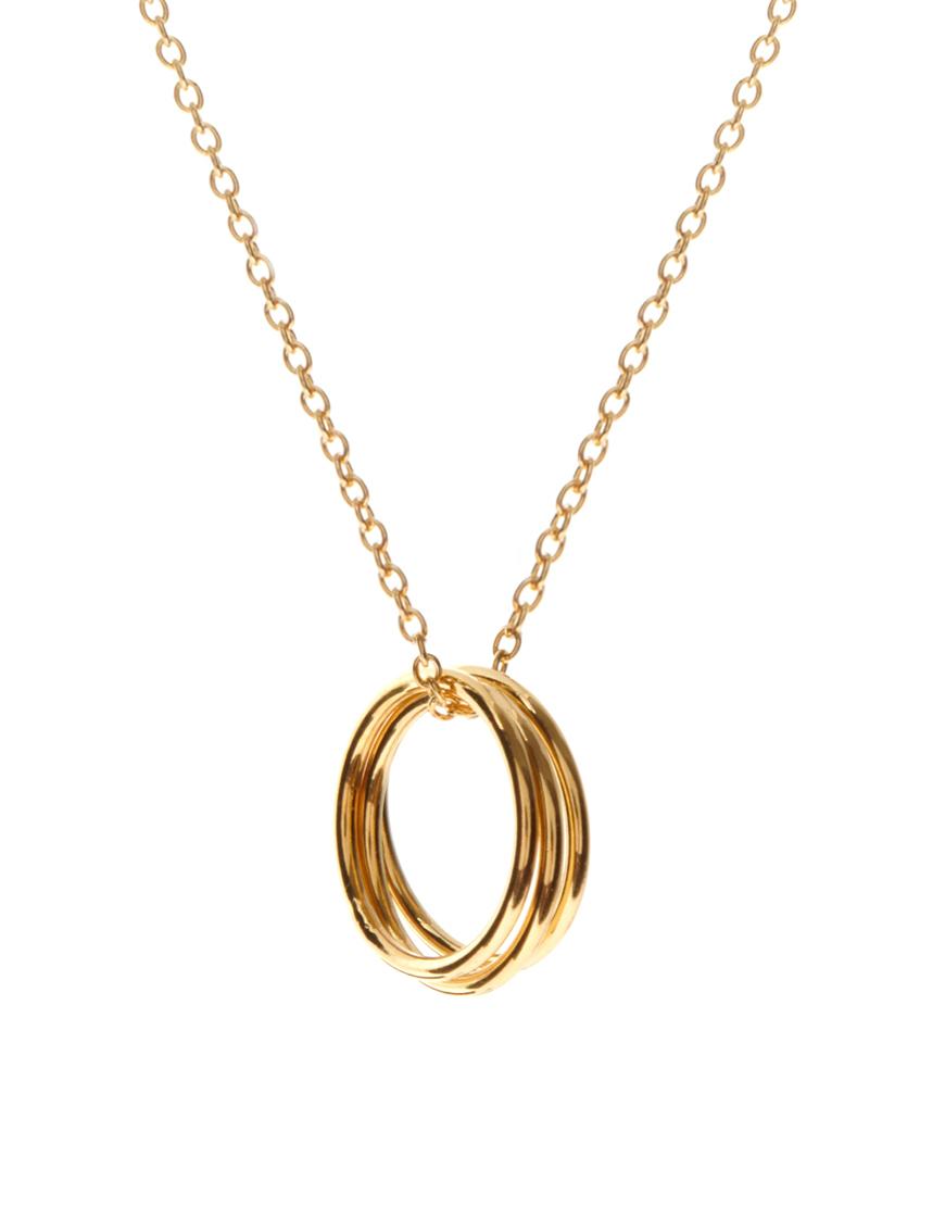 Foto Collar con tres aros de karma de Dogeared Dorado