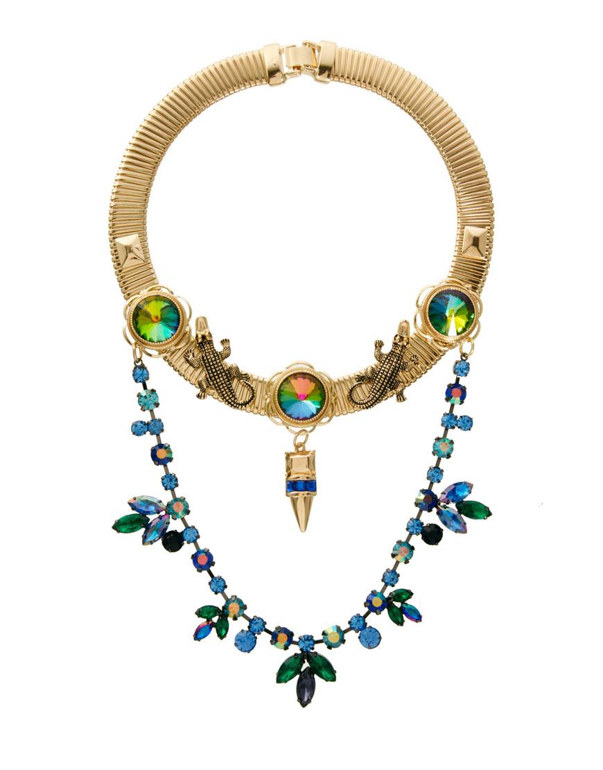 Foto Collar Crocodile Queen de ASOS Azul