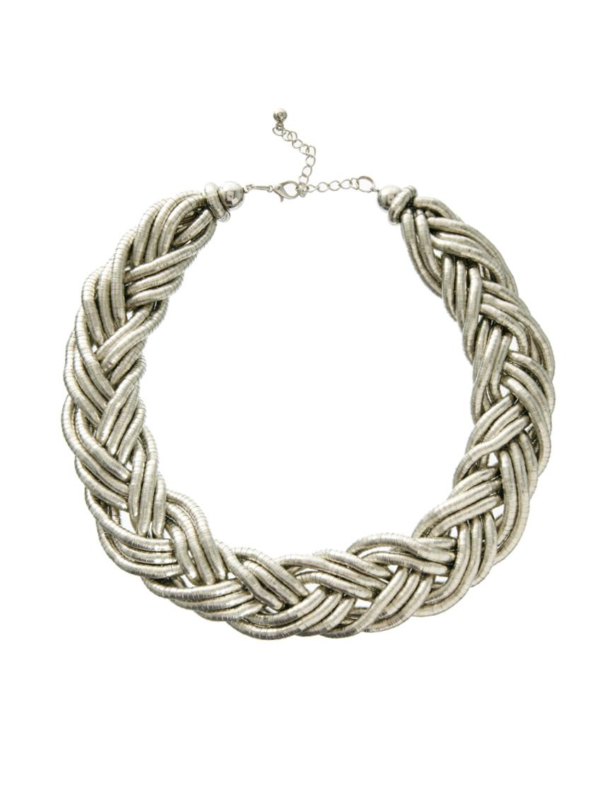 Foto Collar de tendencia corto y trenzado Mai de Pieces Plateado