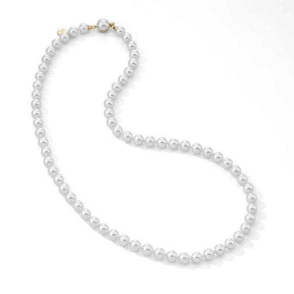 Foto Collar largo Majorica plata dorada 60/8 perla blanca