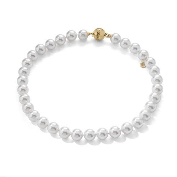 Foto Collar Majorica plata dorada 45/12 perla blanca