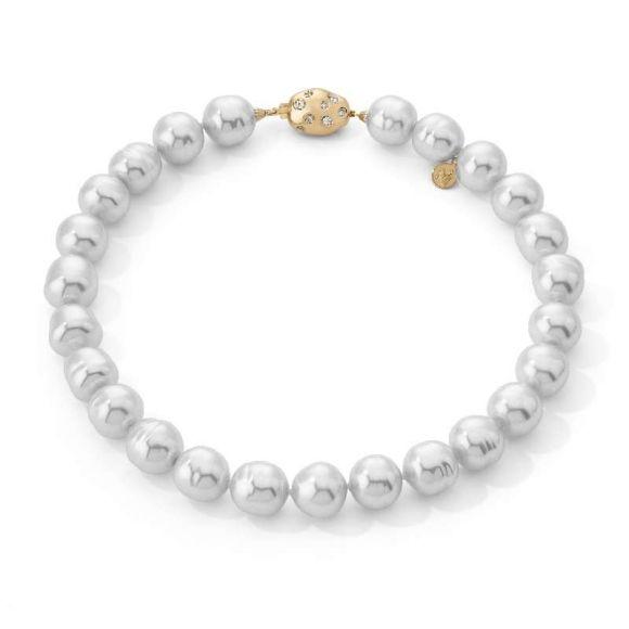 Foto Collar Majorica plata dorada 45/16 perla blanca