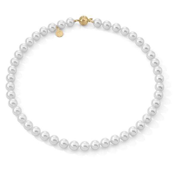 Foto Collar Majorica plata dorada 50/10 perla blanca