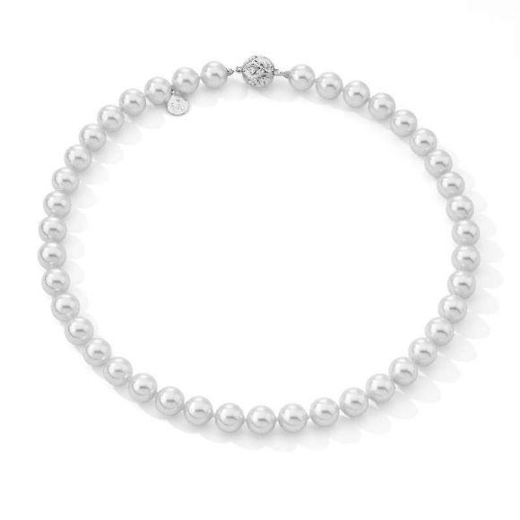 Foto Collar Majorica plata rodiada 45/10 perla blanca