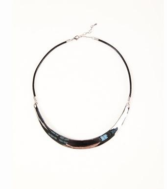 Foto Collar mujer metálico plateado