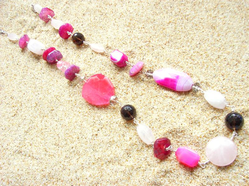 Foto Collar Naxos Cuarzo rosa.