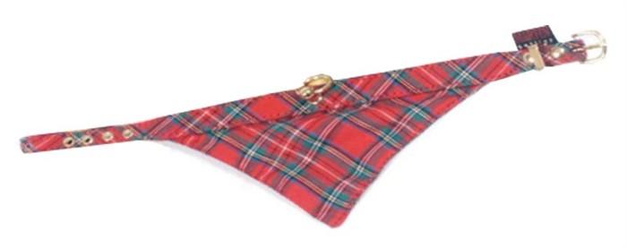 Foto collar perro pañuelo tejido martin sellier benton escosés rojo 35cm