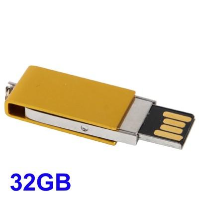 Foto Color amarillo y plateado material giratorio metal clave USB 32 GB