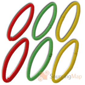 Foto coloridas bandas elásticas de goma flexible pelo 6pcs