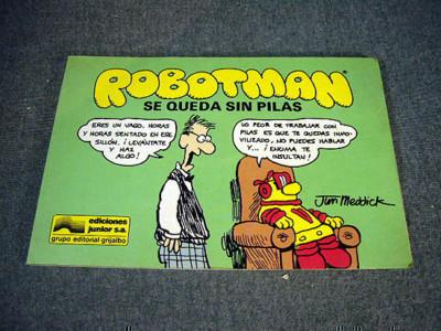 Foto comic strip robotman se queda sin pilas grijalbo año 1988