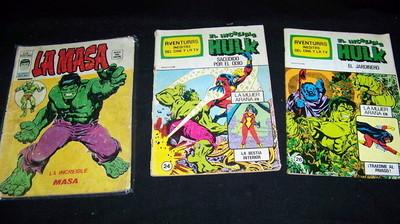 Foto Comic Tres Comics De La Masa-hulk Antiguos Mundi Comics Y Bruguera