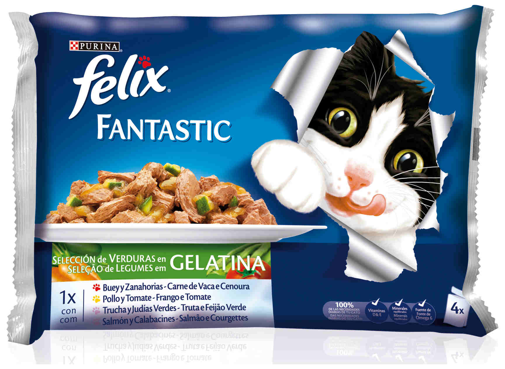 Foto Comida para Gatos Selec. Carnes en Gelatina Felix Fantastic