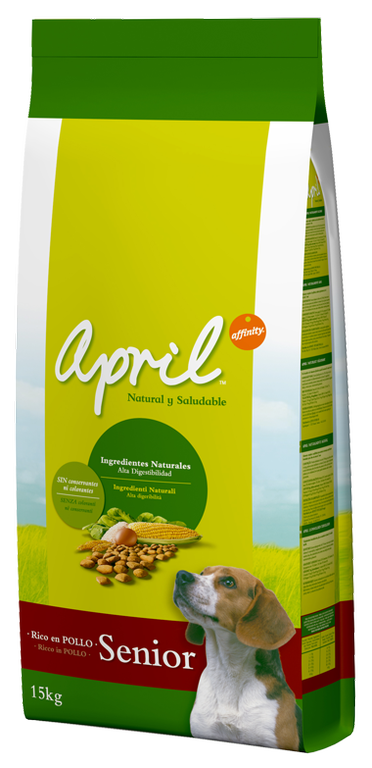 Foto comida perro especial affinity april senior 15kg