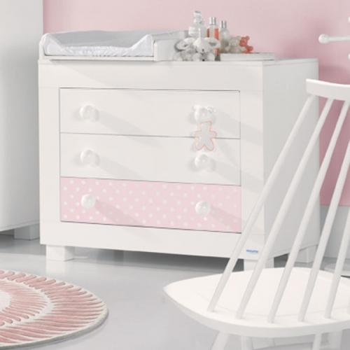 Foto Comoda micuna co-1563 carina blanco/rosa pastel