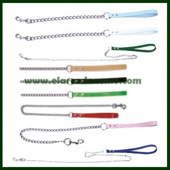 Foto Comprar correas perro metalicas con cuero liso